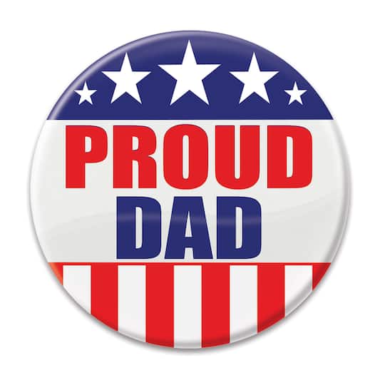 Beistle 2" Red, White & Blue Proud Dad Buttons, 6ct.
